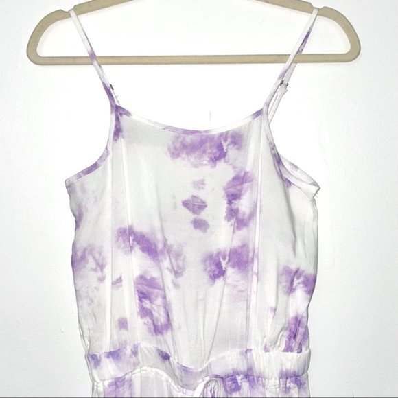 New Shinestar Tie Dye Sleeveless Straight Leg Jumpsuit White Purple Size Small - Picture 7 of 16
